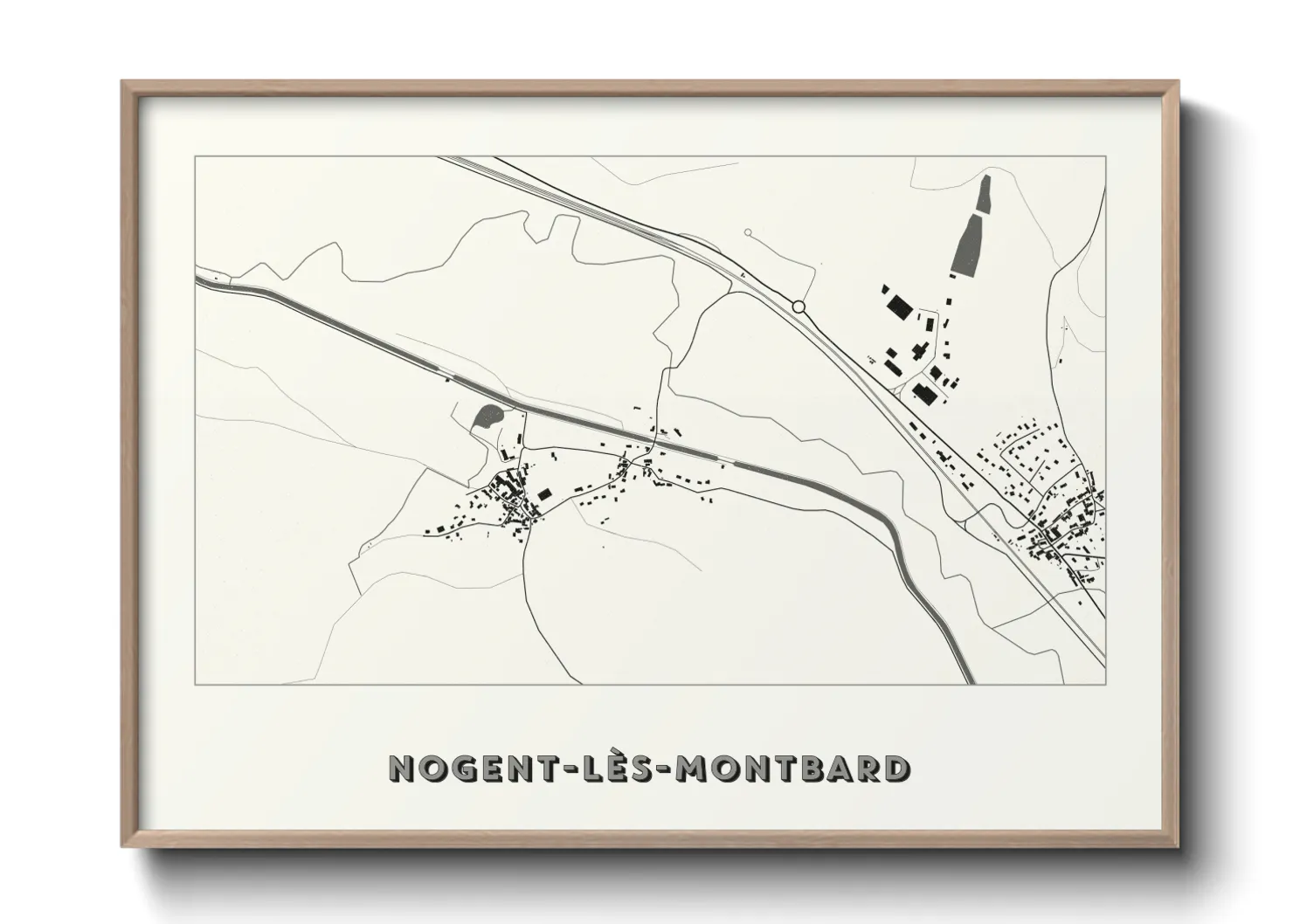 Une affiche de carte sur Nogent-lès-Montbard