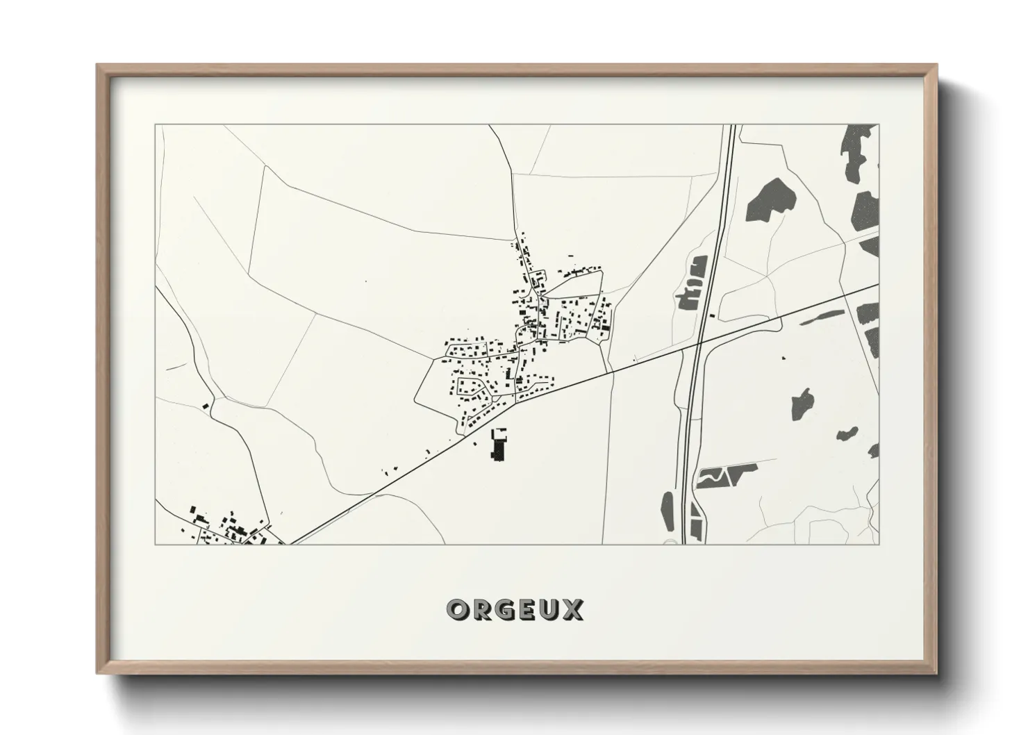 Une affiche de carte sur Orgeux