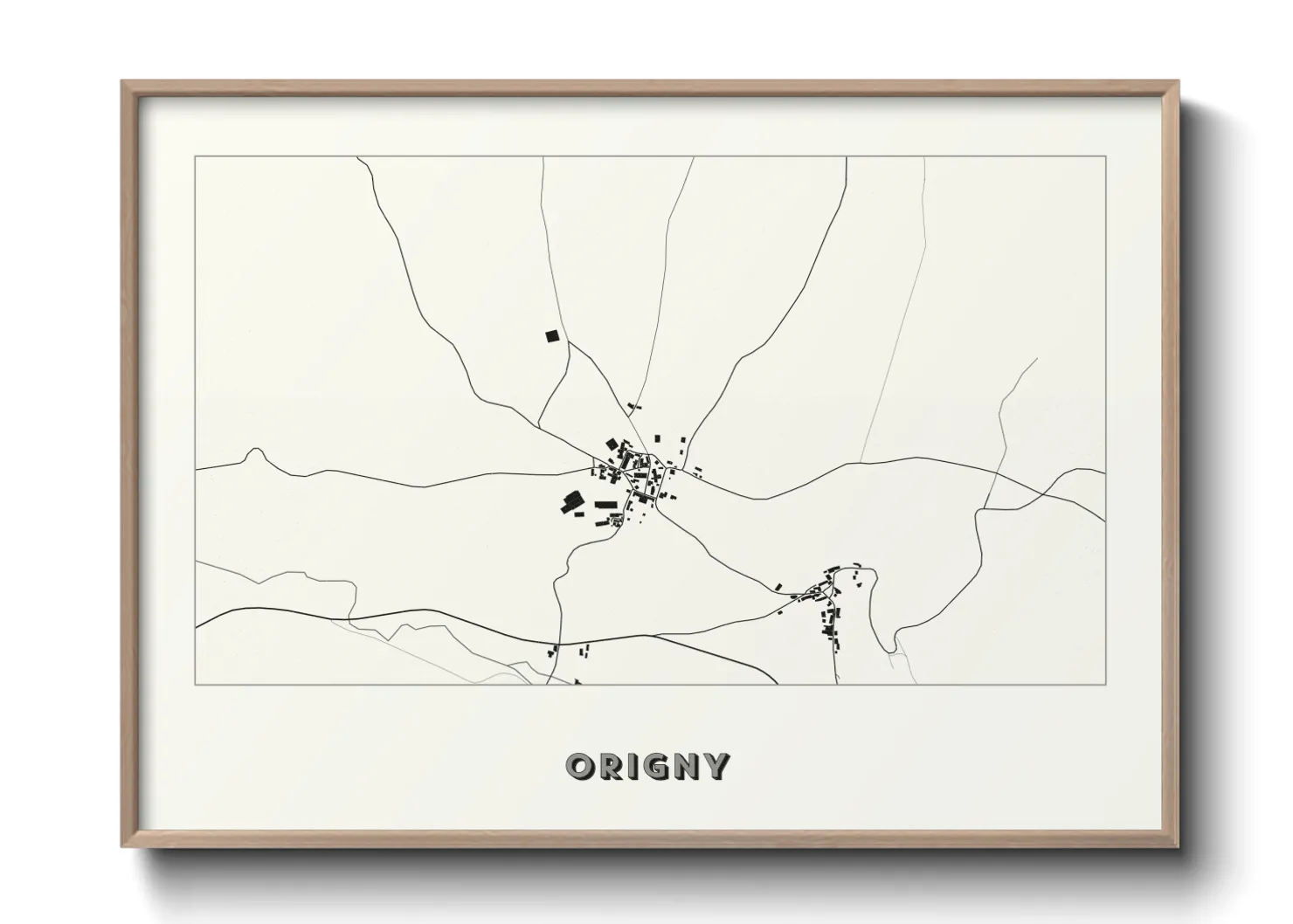 Une affiche de carte sur Origny