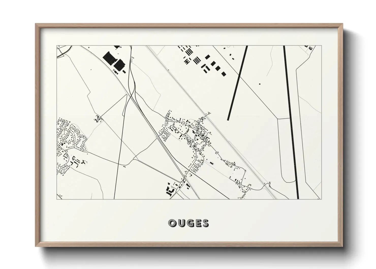 Une affiche de carte sur Ouges