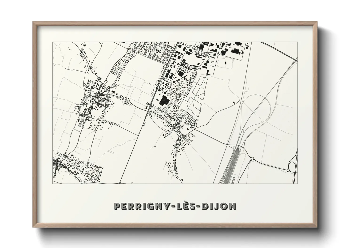 Une affiche de carte sur Perrigny-lès-Dijon