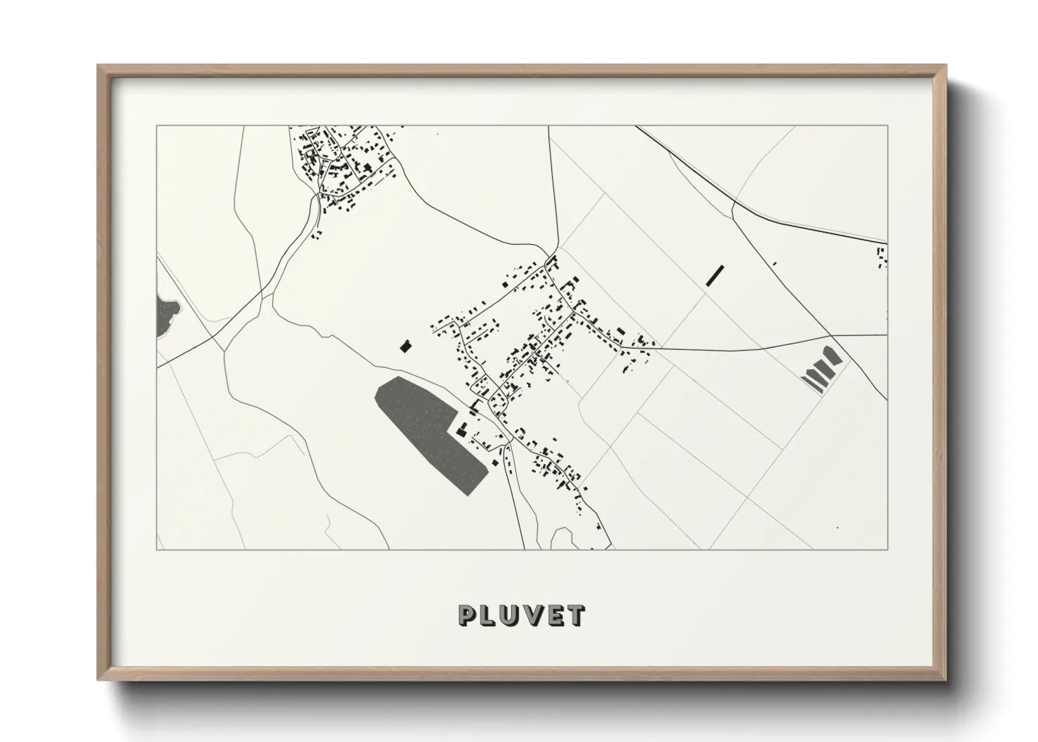Une affiche de carte sur Pluvet