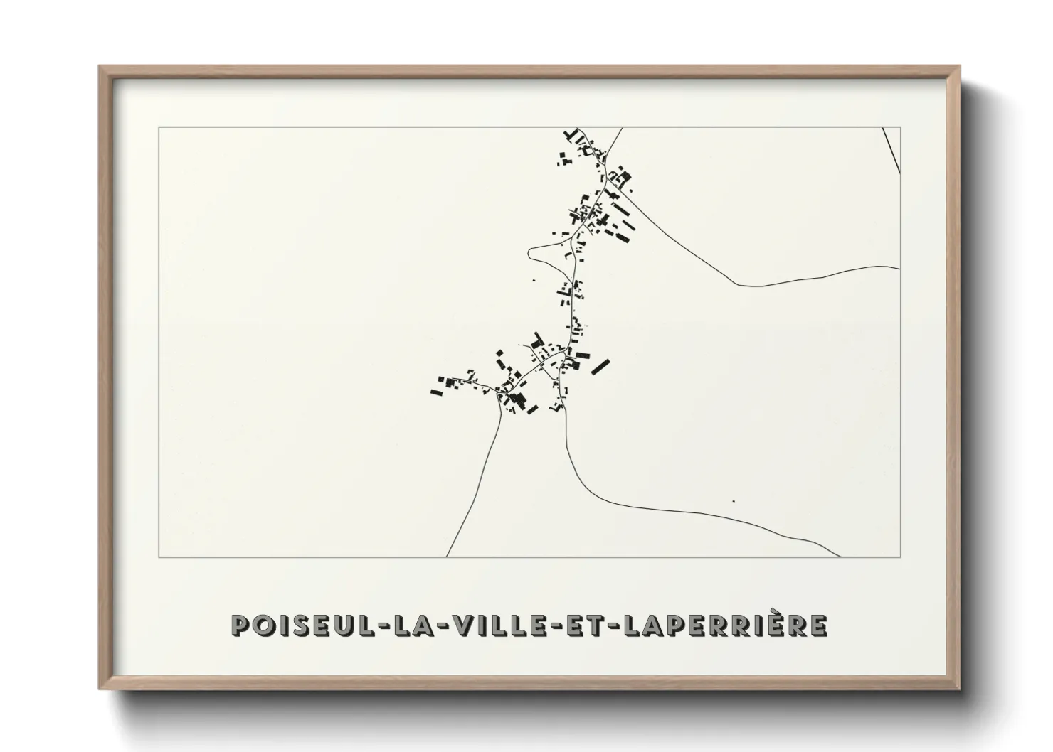 Une affiche de carte sur Poiseul-la-Ville-et-Laperrière