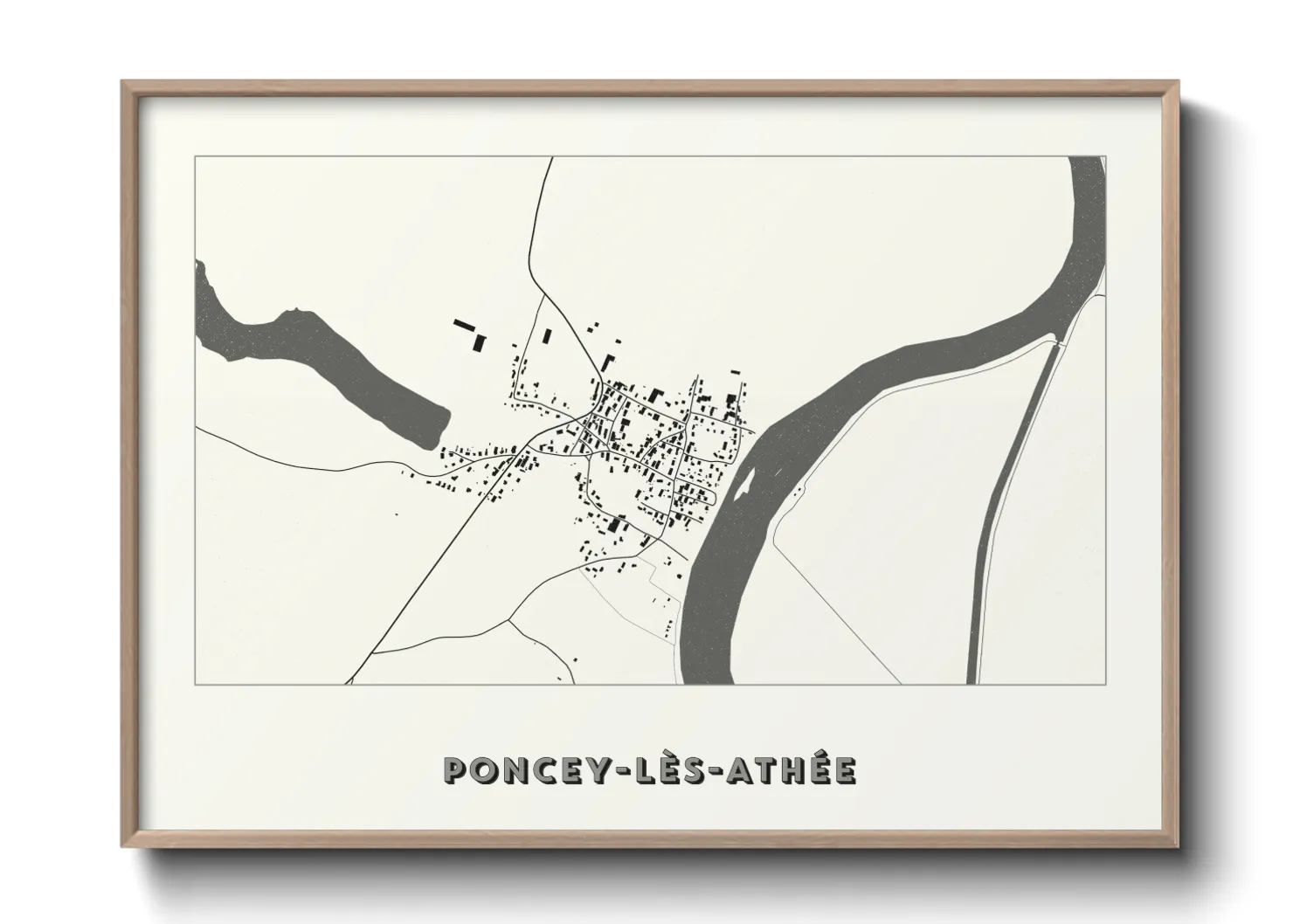 Une affiche de carte sur Poncey-lès-Athée