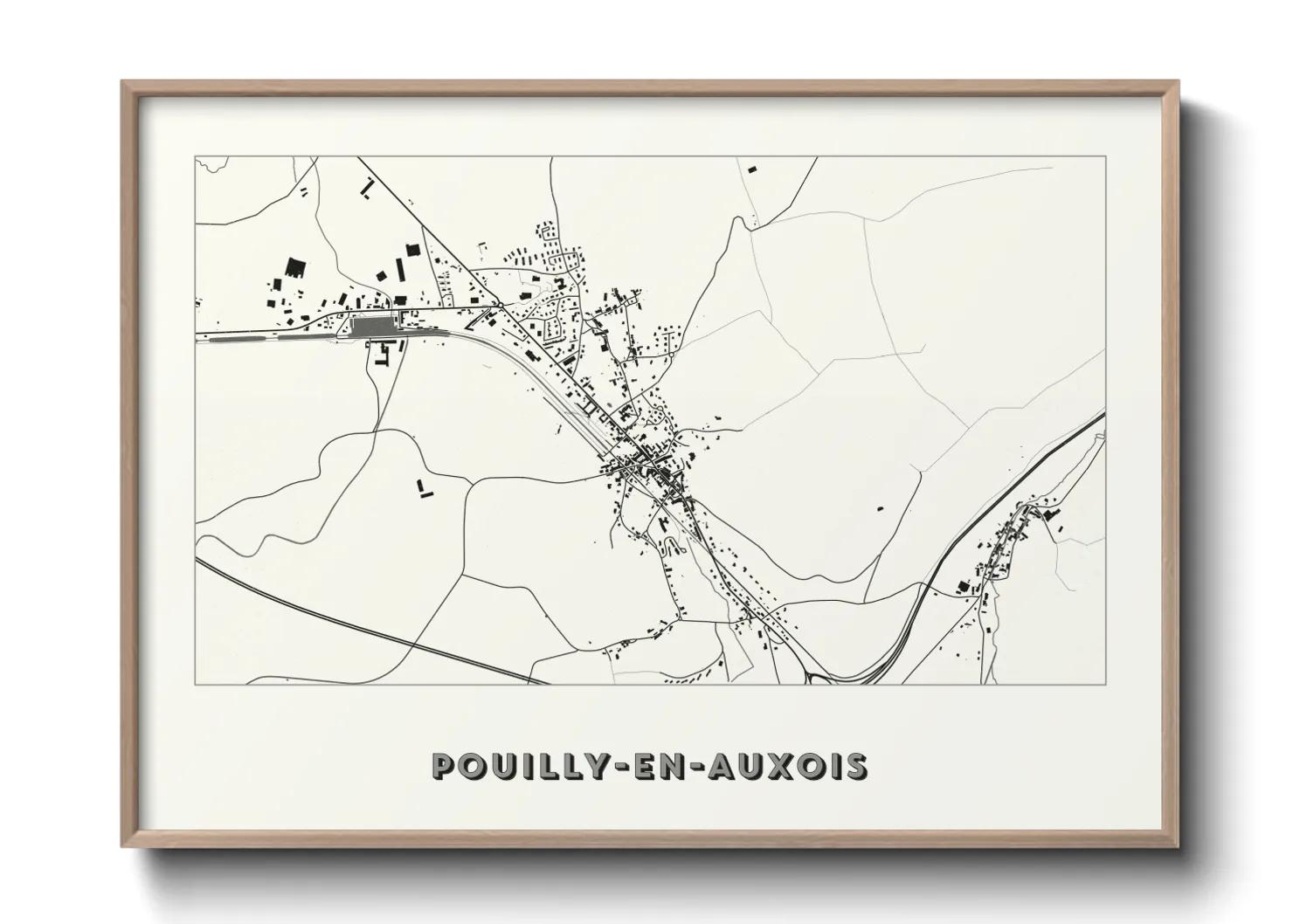 Une affiche de carte sur Pouilly-en-Auxois
