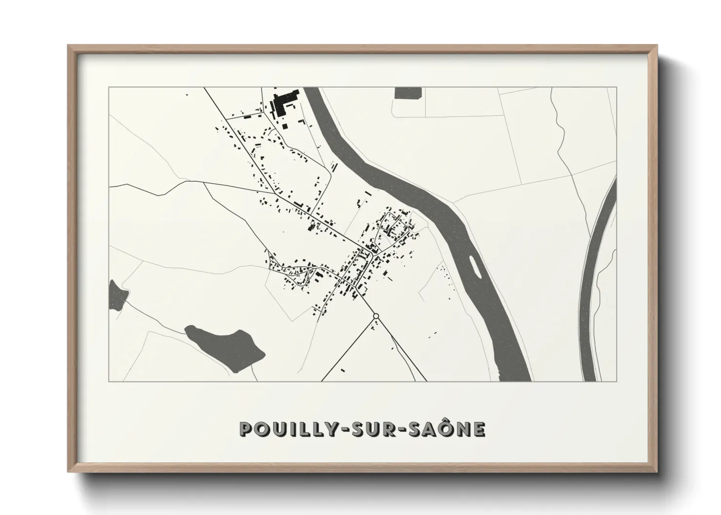 Une affiche de carte sur Pouilly-sur-Saône