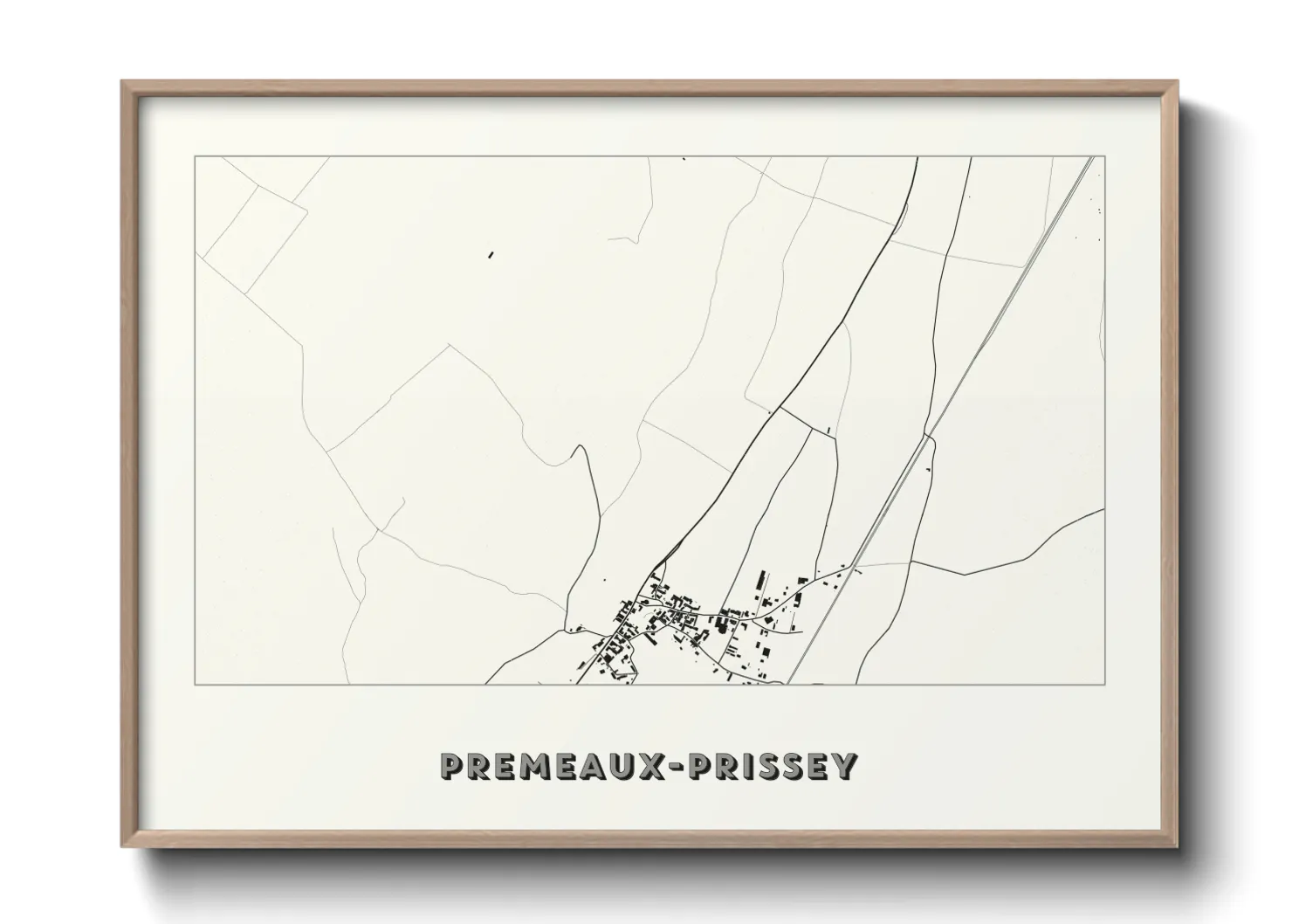 Une affiche de carte sur Premeaux-Prissey