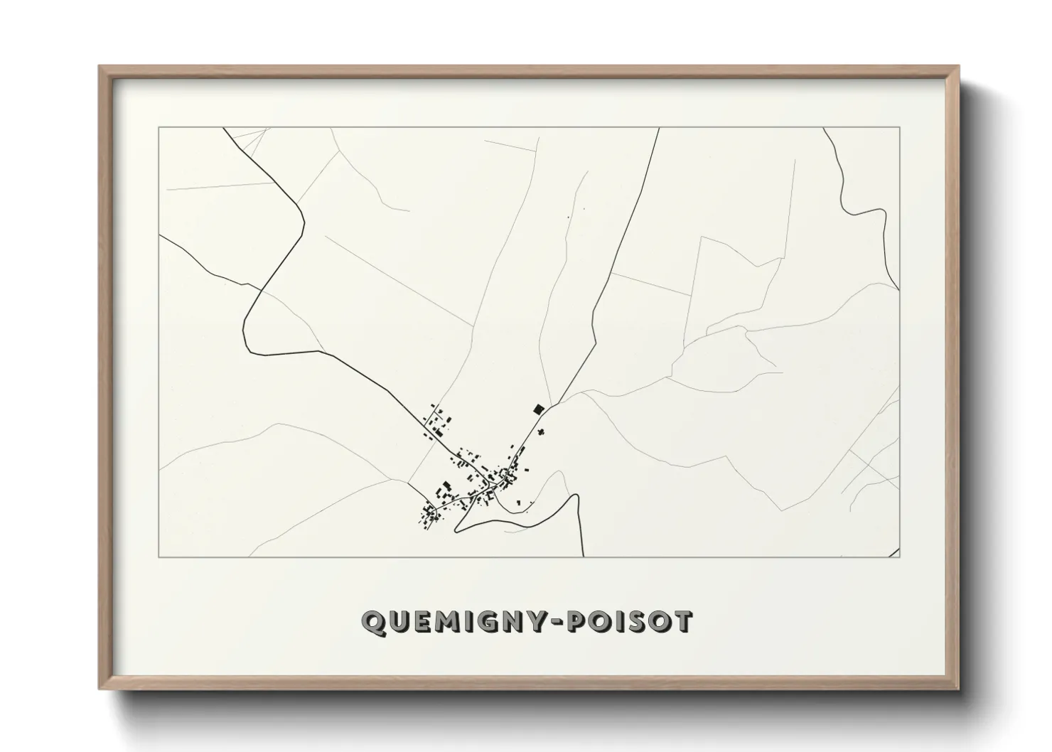 Une affiche de carte sur Quemigny-Poisot