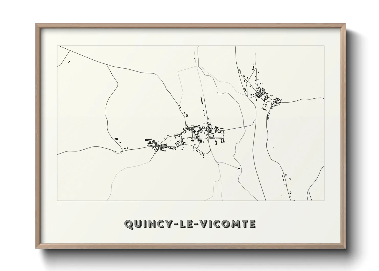 Une affiche de carte sur Quincy-le-Vicomte