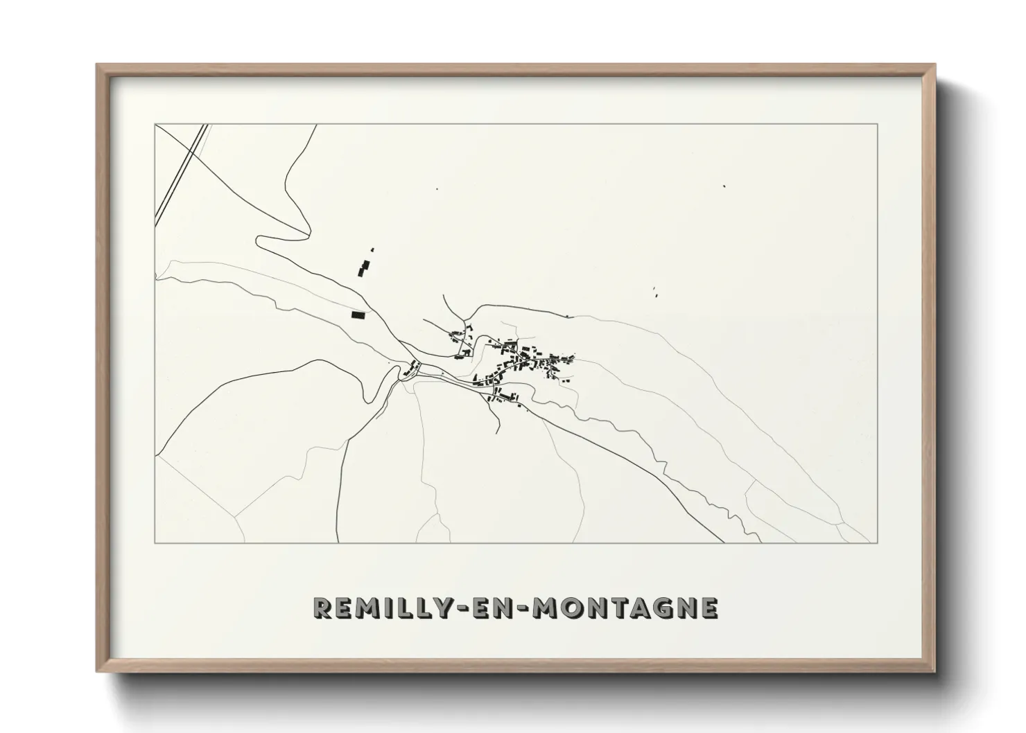 Une affiche de carte sur Remilly-en-Montagne