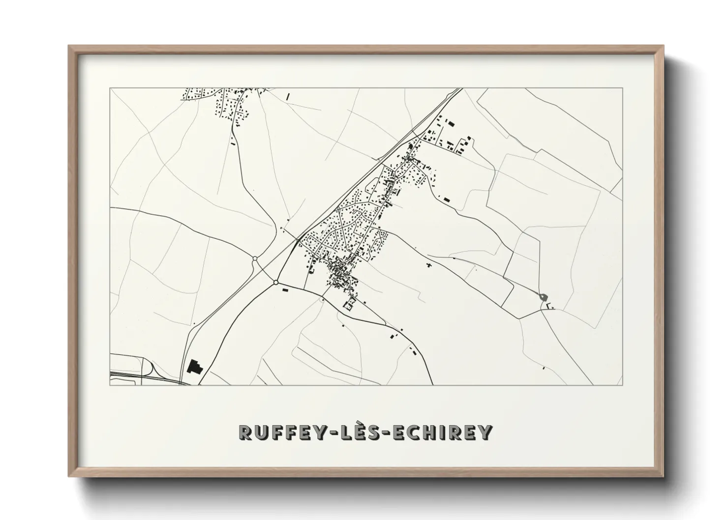 Une affiche de carte sur Ruffey-lès-Echirey