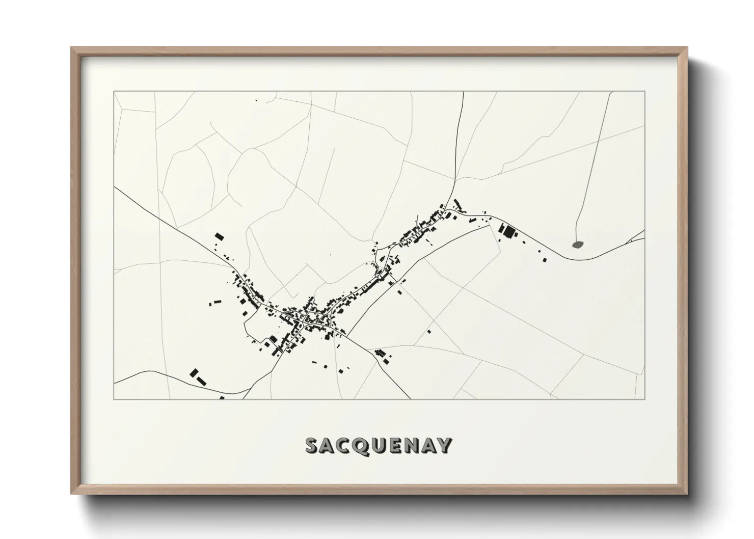 Une affiche de carte sur Sacquenay
