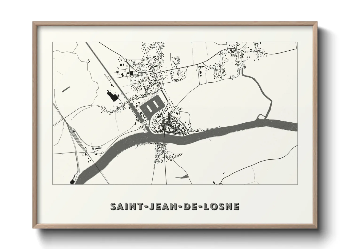 Une affiche de carte sur Saint-Jean-de-Losne