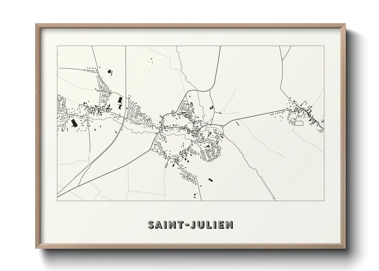 Une affiche de carte sur Saint-Julien