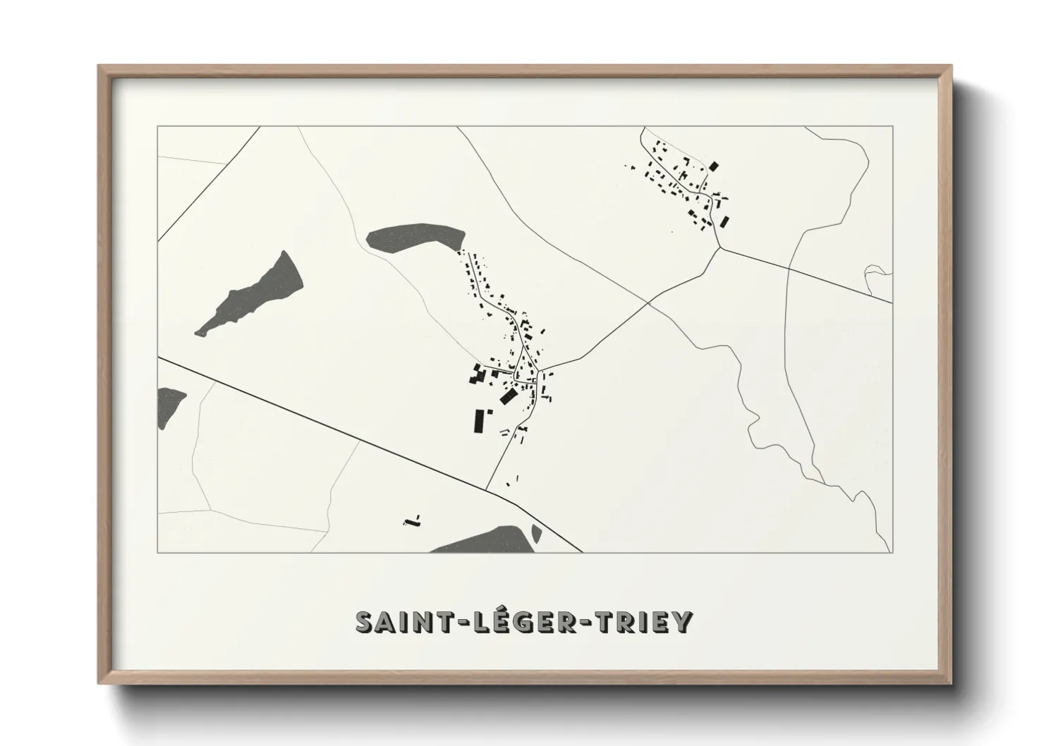 Une affiche de carte sur Saint-Léger-Triey