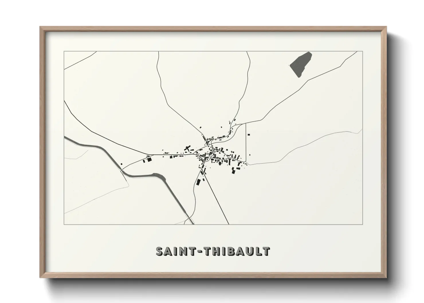 Une affiche de carte sur Saint-Thibault