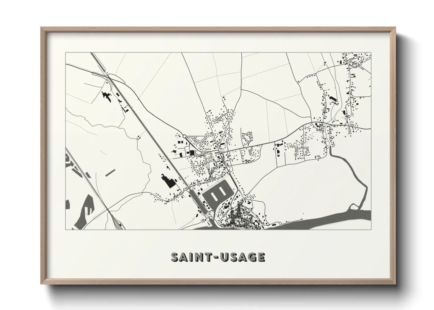 Une affiche de carte sur Saint-Usage