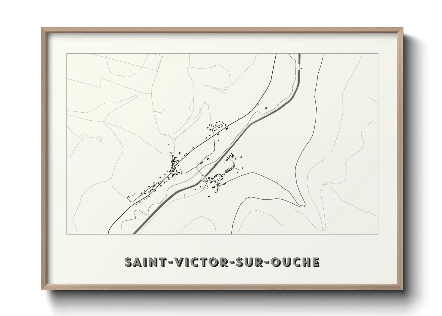 Une affiche de carte sur Saint-Victor-sur-Ouche