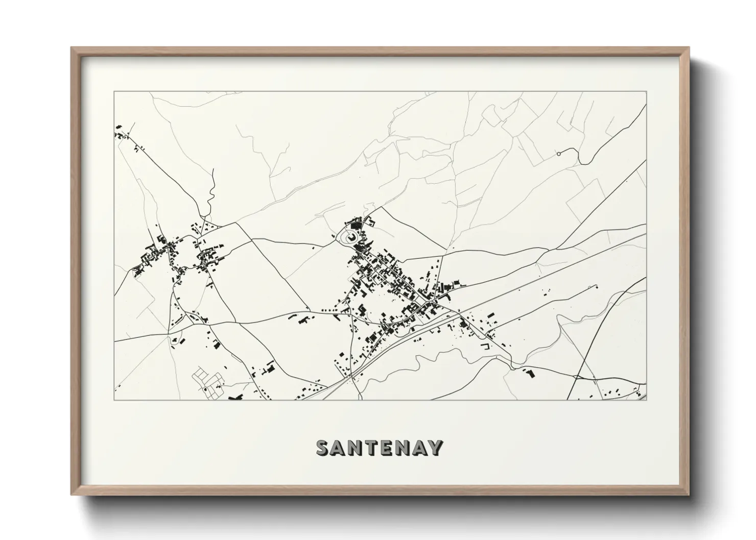 Une affiche de carte sur Santenay