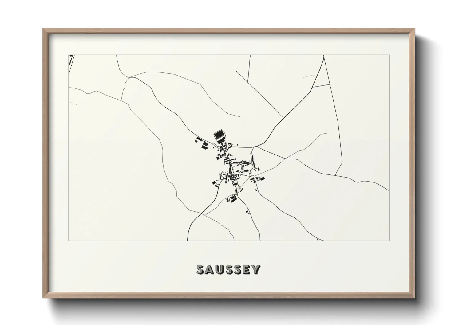 Une affiche de carte sur Saussey