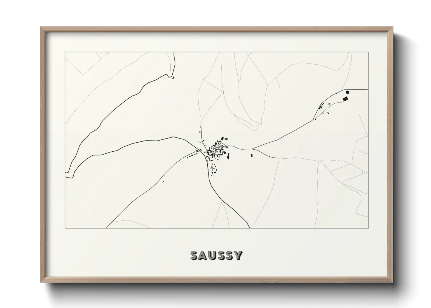 Une affiche de carte sur Saussy