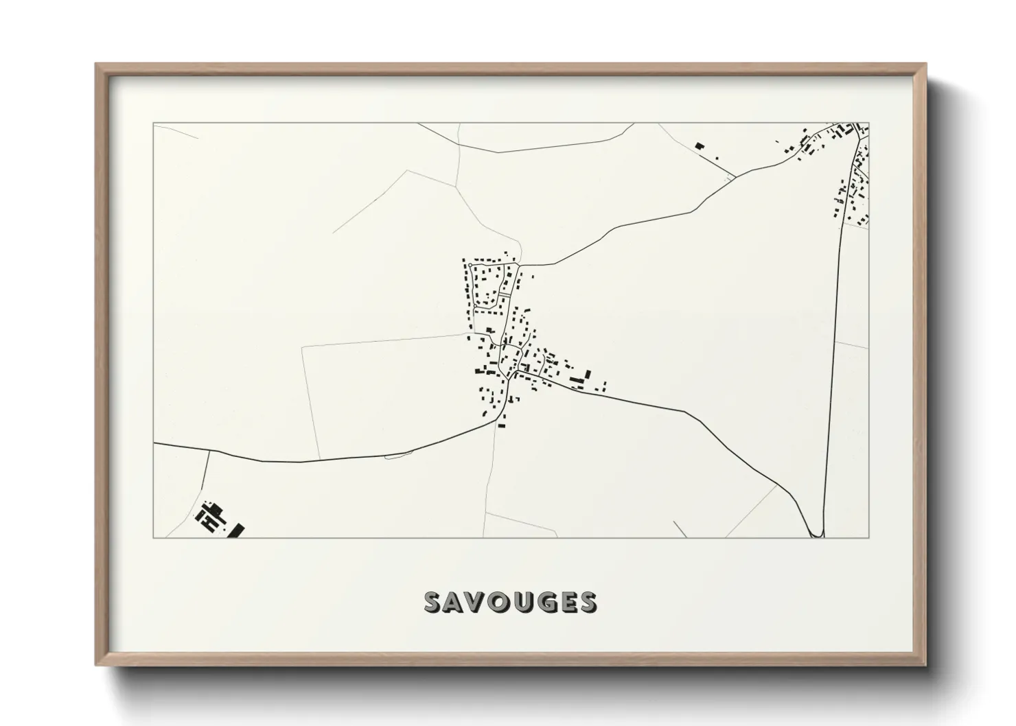 Une affiche de carte sur Savouges