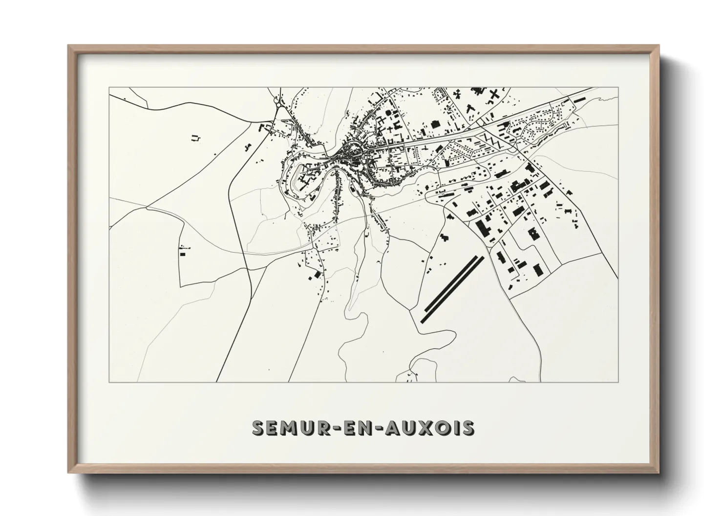 Une affiche de carte sur Semur-en-Auxois