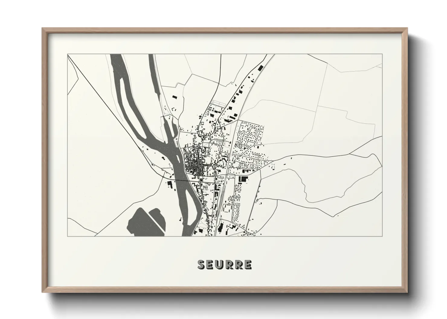 Une affiche de carte sur Seurre