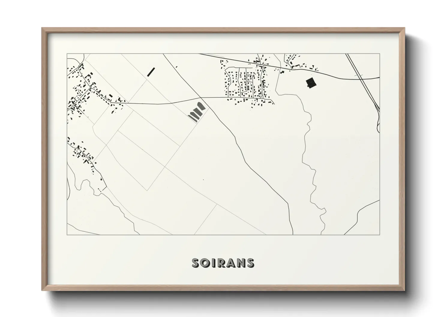 Une affiche de carte sur Soirans