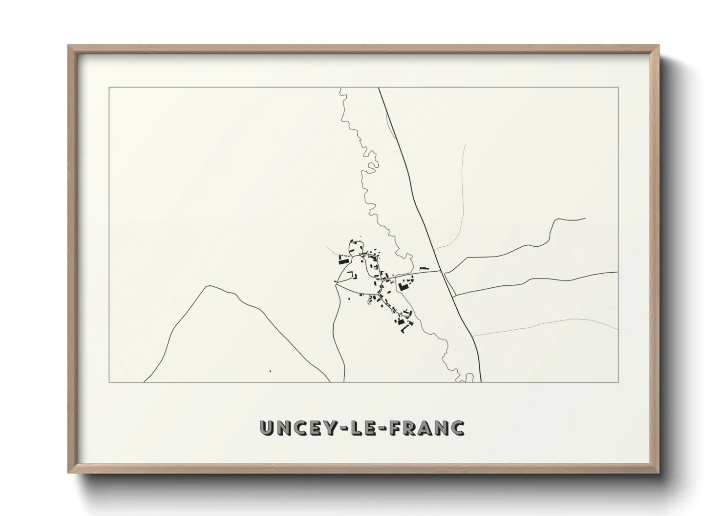 Une affiche de carte sur Uncey-le-Franc