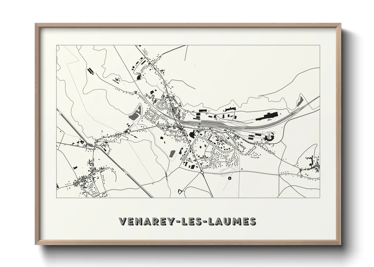 Une affiche de carte sur Venarey-les-Laumes