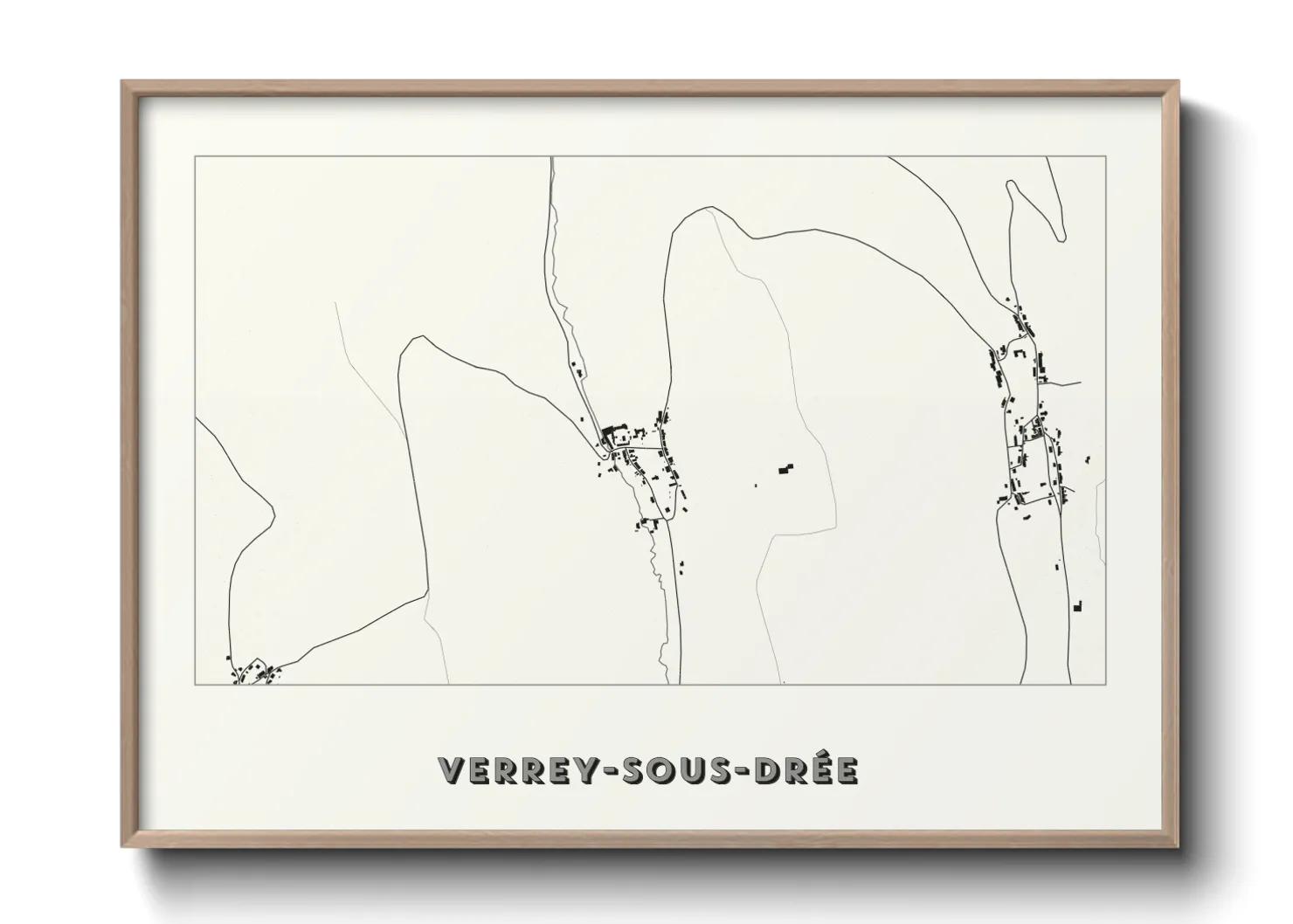 Une affiche de carte sur Verrey-sous-Drée