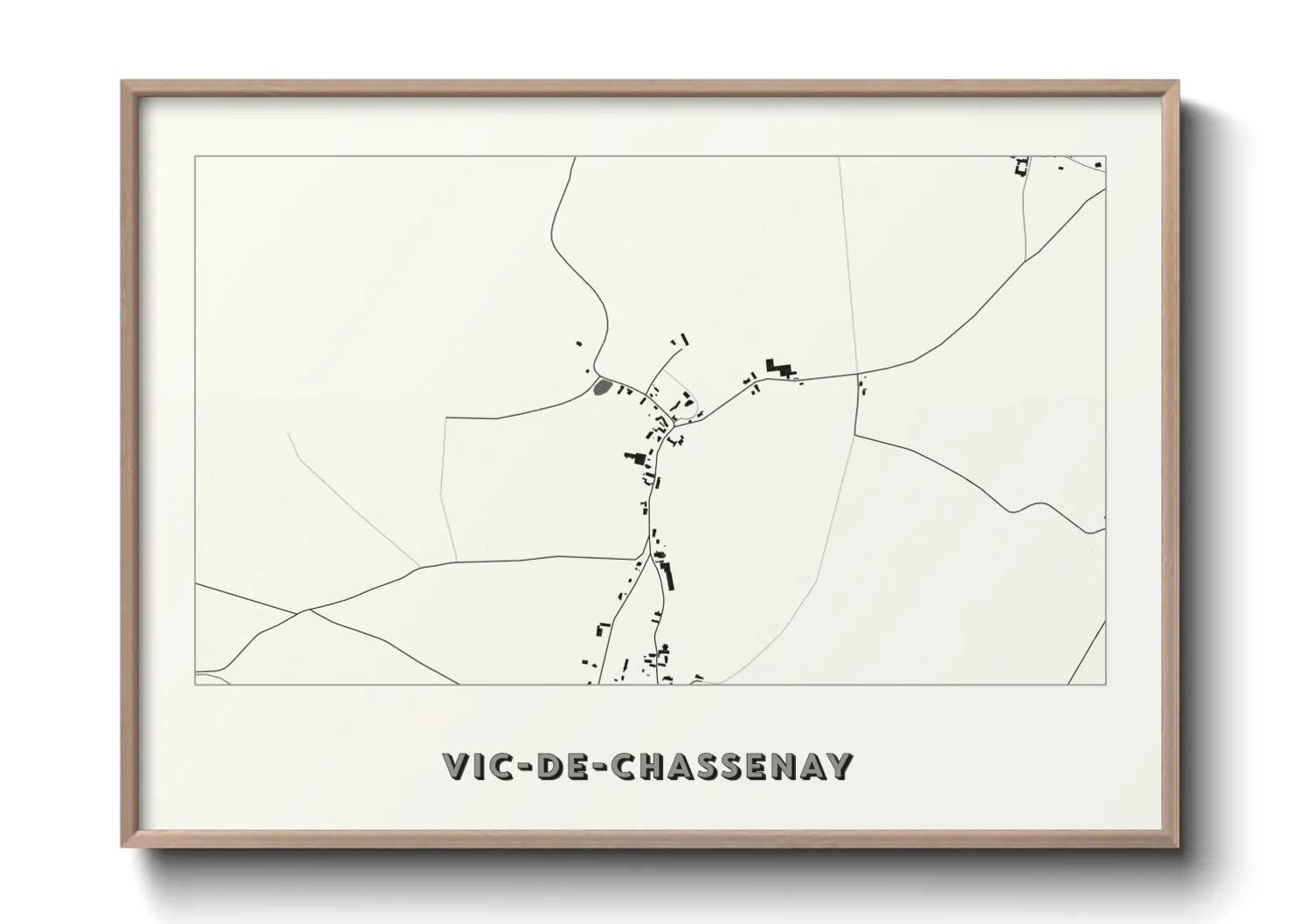Une affiche de carte sur Vic-de-Chassenay