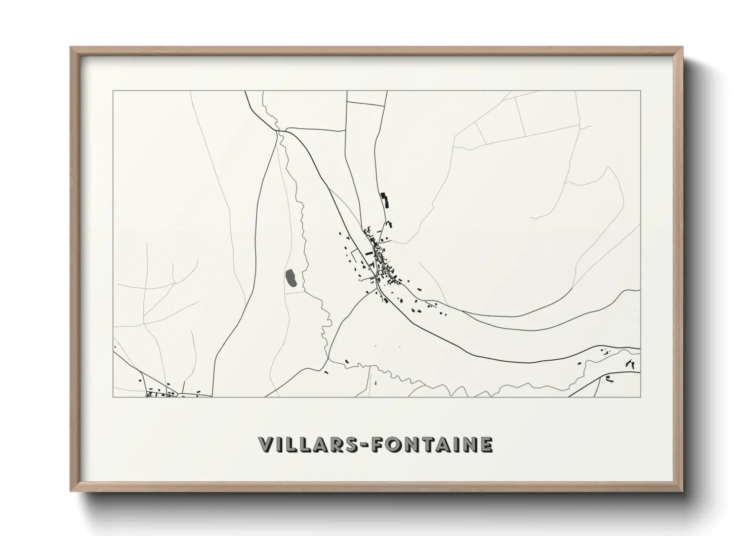 Une affiche de carte sur Villars-Fontaine