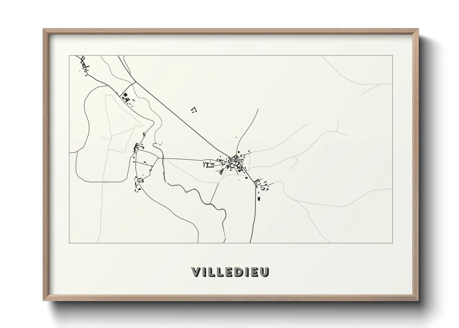 Une affiche de carte sur Villedieu