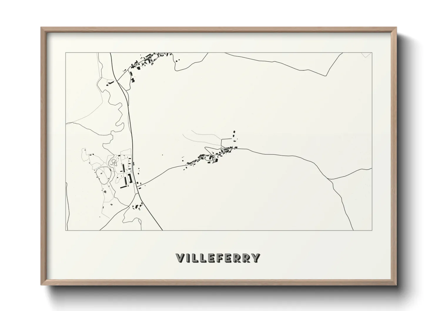 Une affiche de carte sur Villeferry