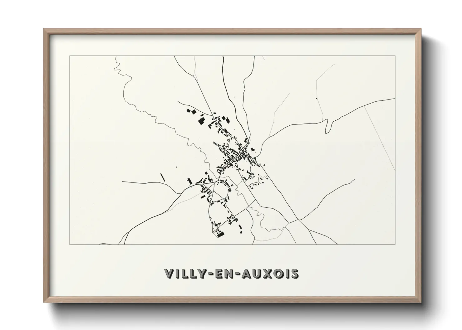 Une affiche de carte sur Villy-en-Auxois