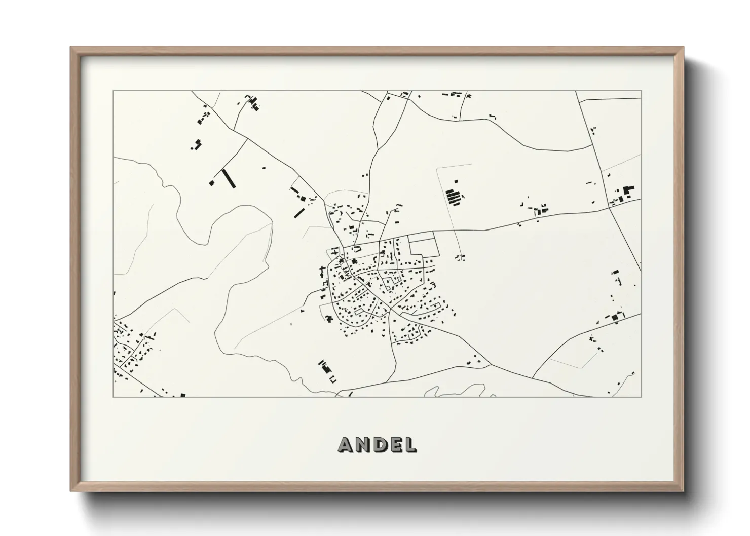 Une affiche de carte sur Andel