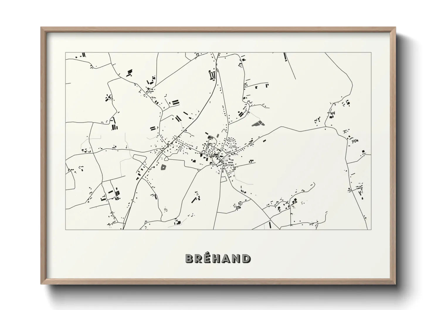 Une affiche de carte sur Bréhand