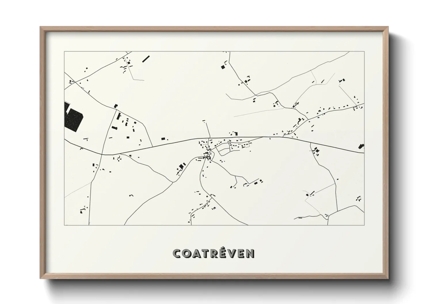 Une affiche de carte sur Coatréven