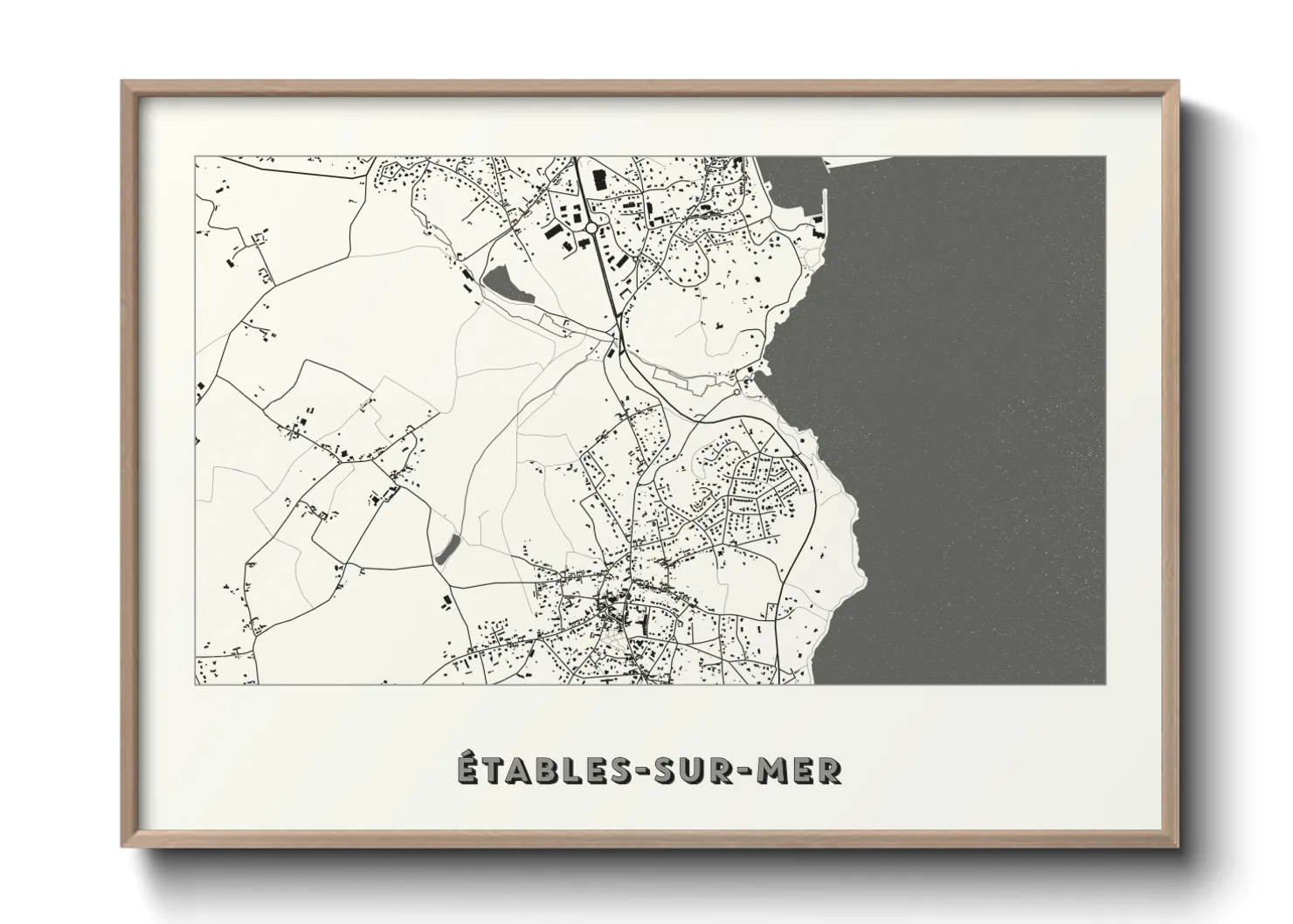 Une affiche de carte sur Étables-sur-Mer