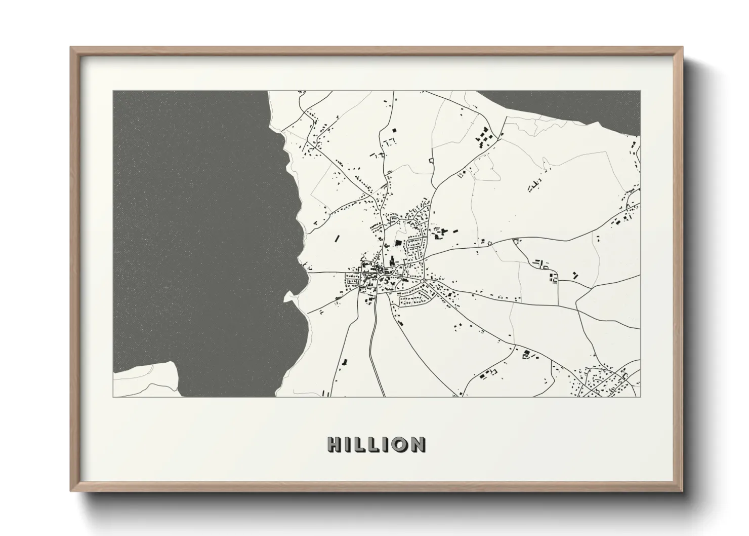 Une affiche de carte sur Hillion