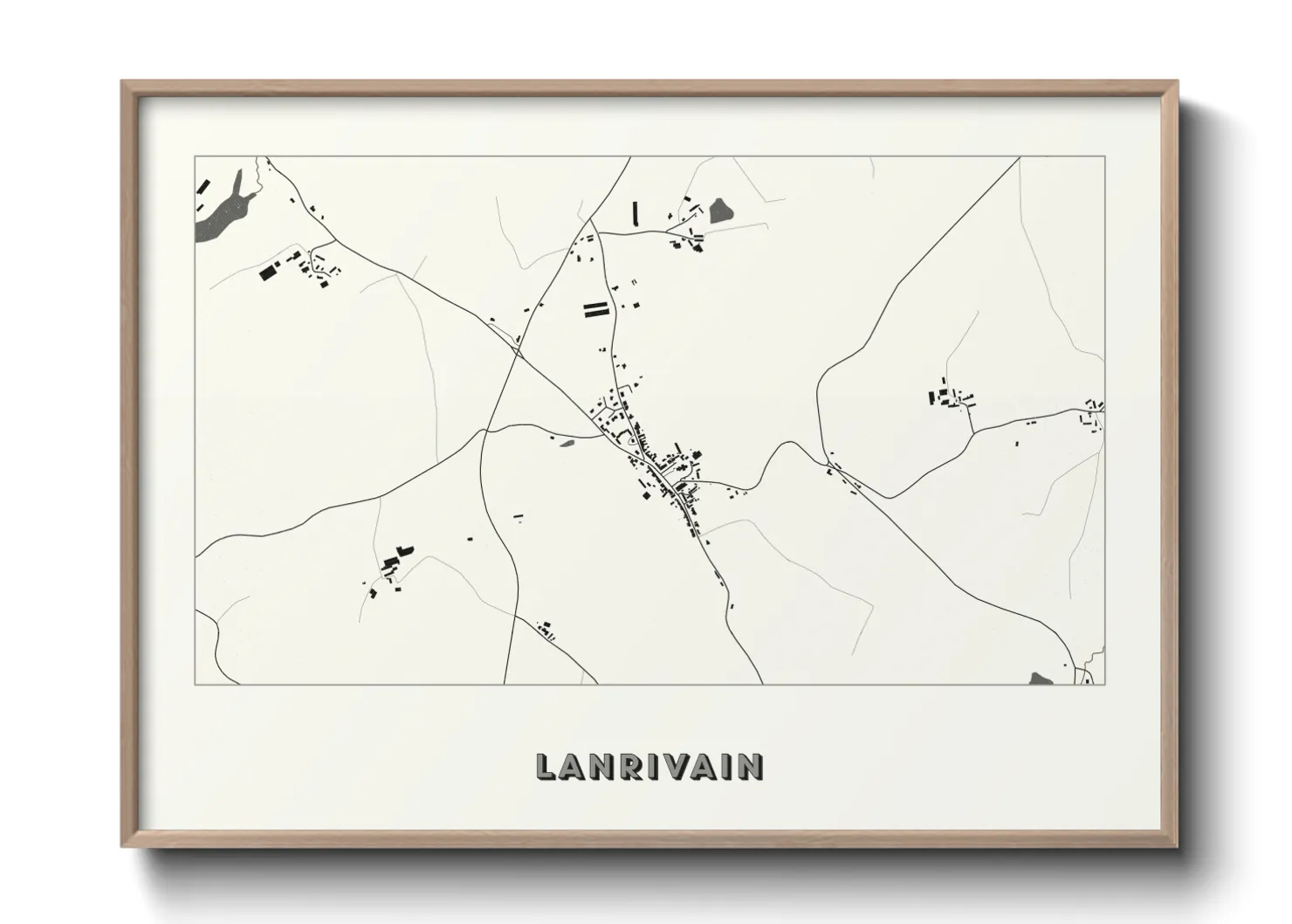 Une affiche de carte sur Lanrivain
