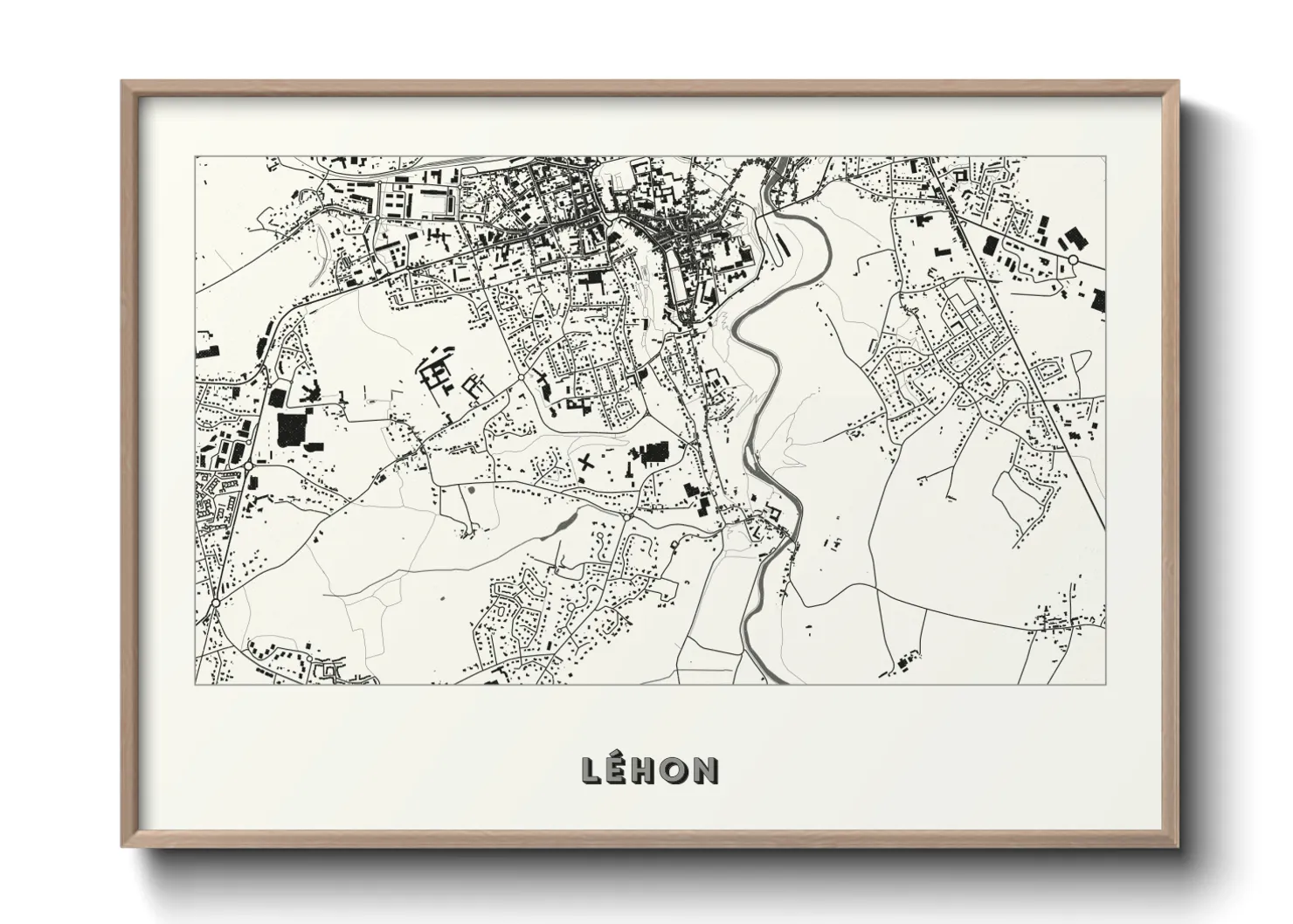 Une affiche de carte sur Léhon