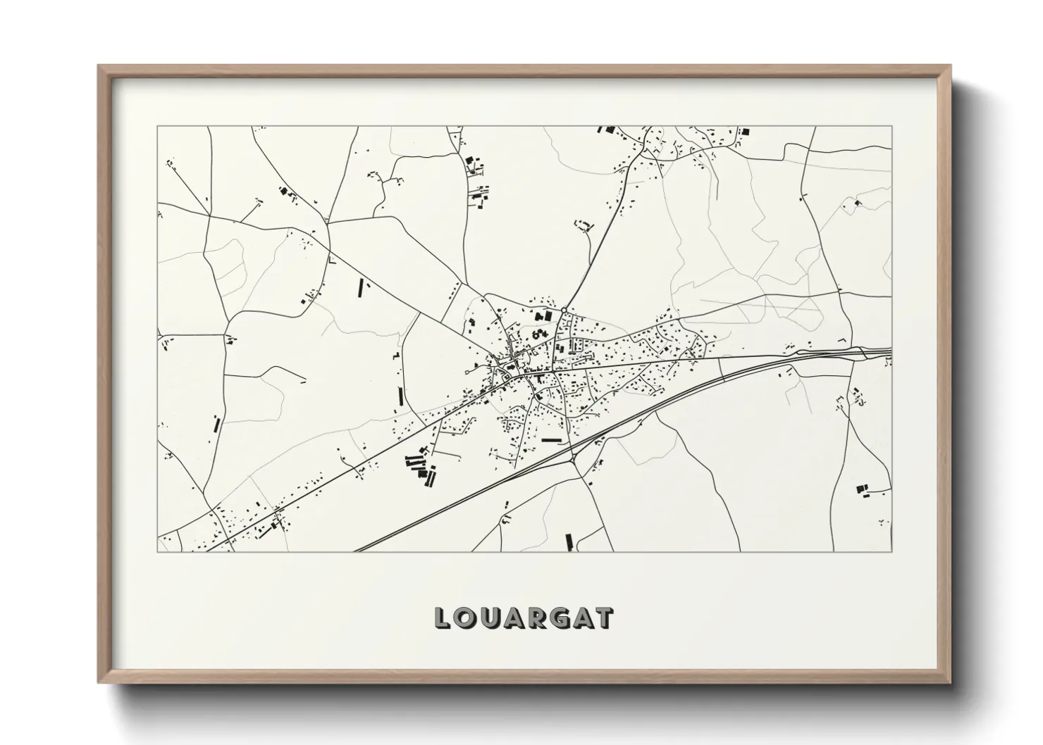Une affiche de carte sur Louargat