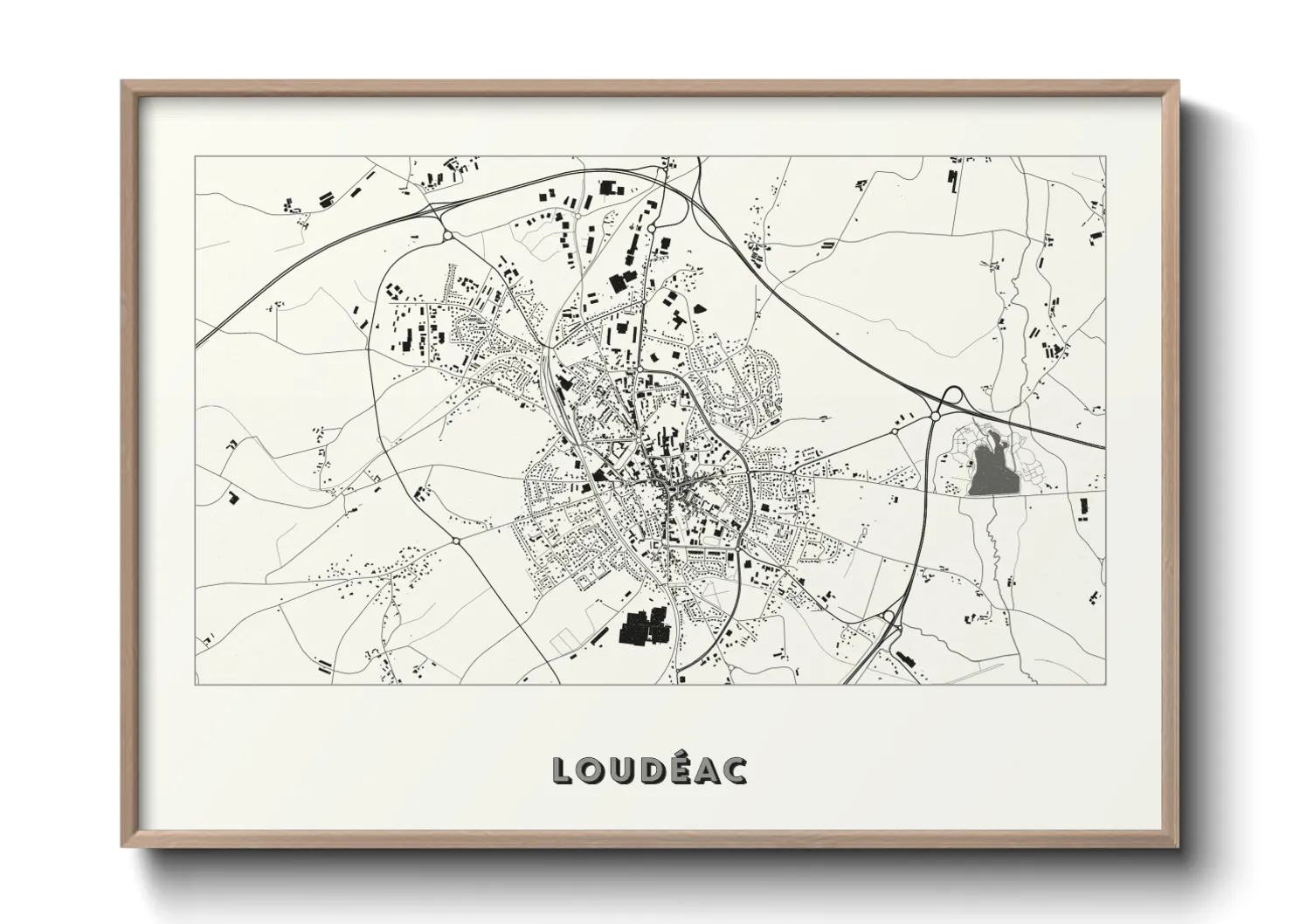 Une affiche de carte sur Loudéac