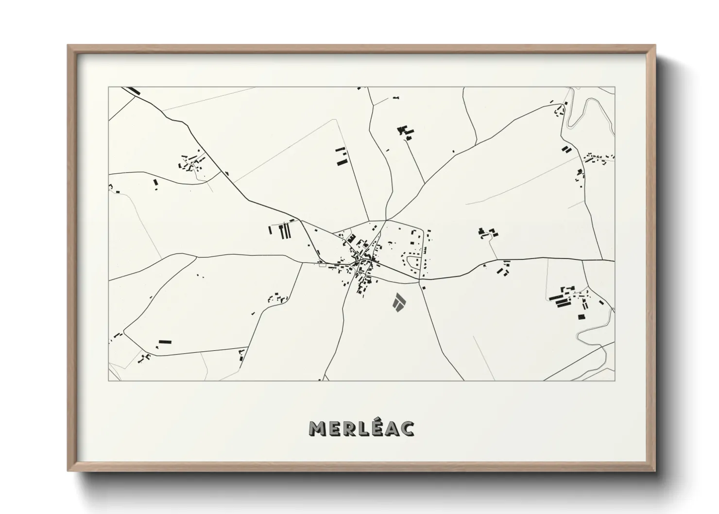 Une affiche de carte sur Merléac