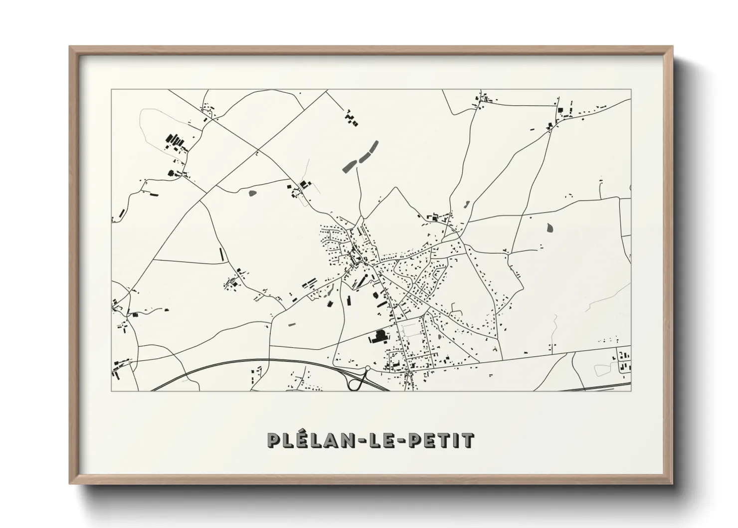 Une affiche de carte sur Plélan-le-Petit