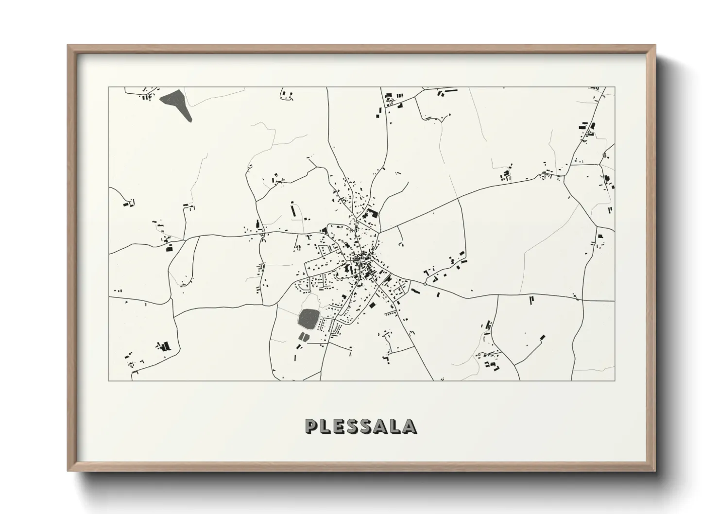Une affiche de carte sur Plessala