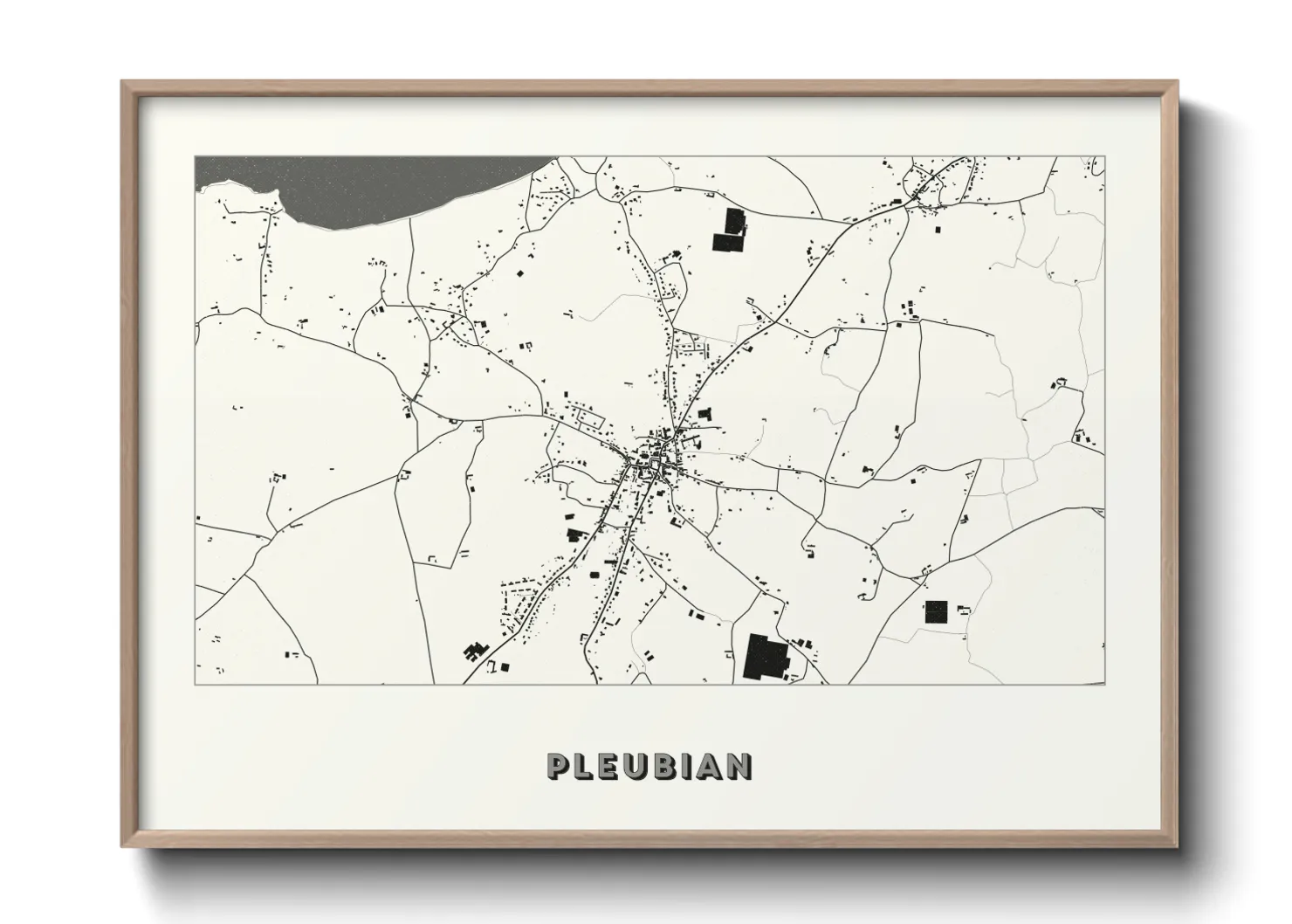 Une affiche de carte sur Pleubian